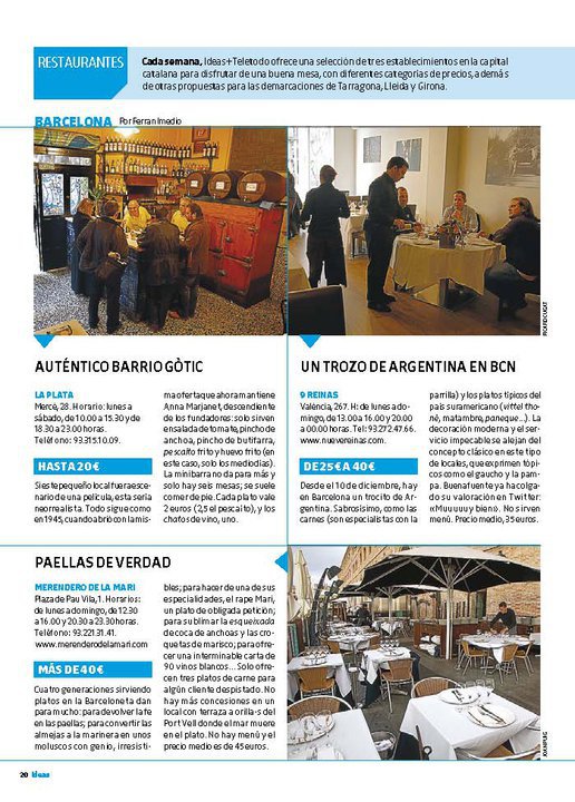 Bar La Plata en el suplemento 'Ideas' de El Periódico de Catalunya
