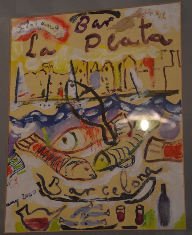 La Plata, barcelona, restaurant, bar, rey de las tapas, food, tavern, arte, painting, watercolor