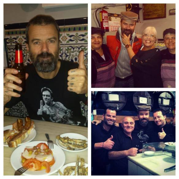 Pau Donés, el alma de Jarabe de Palo, en el bar La Plata.