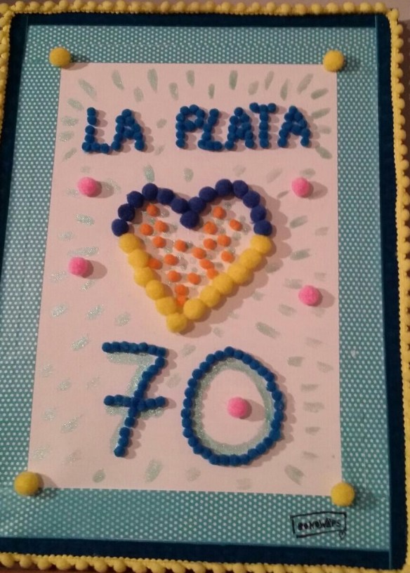 La amorosa obra de arte que nos ha dedicado Isa, una de las adorables clientas del bar La Plata.